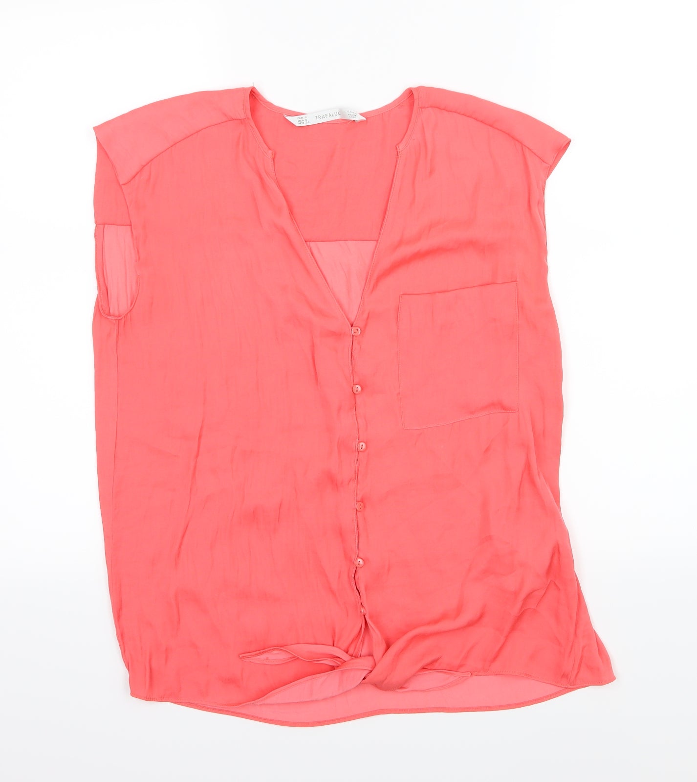 Zara Womens Pink  Chiffon Basic Blouse Size S