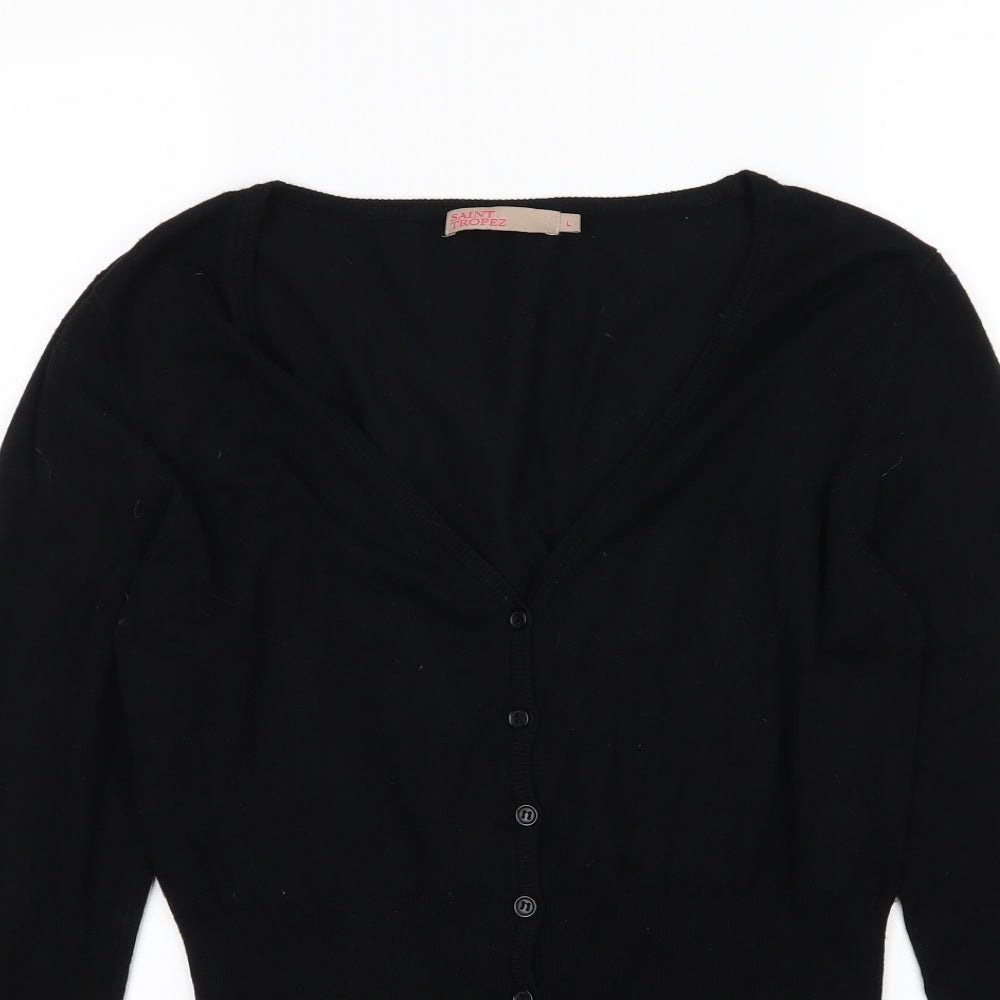 Saint Tropez Clothing Womens Black  Knit Cardigan Jumper Size L