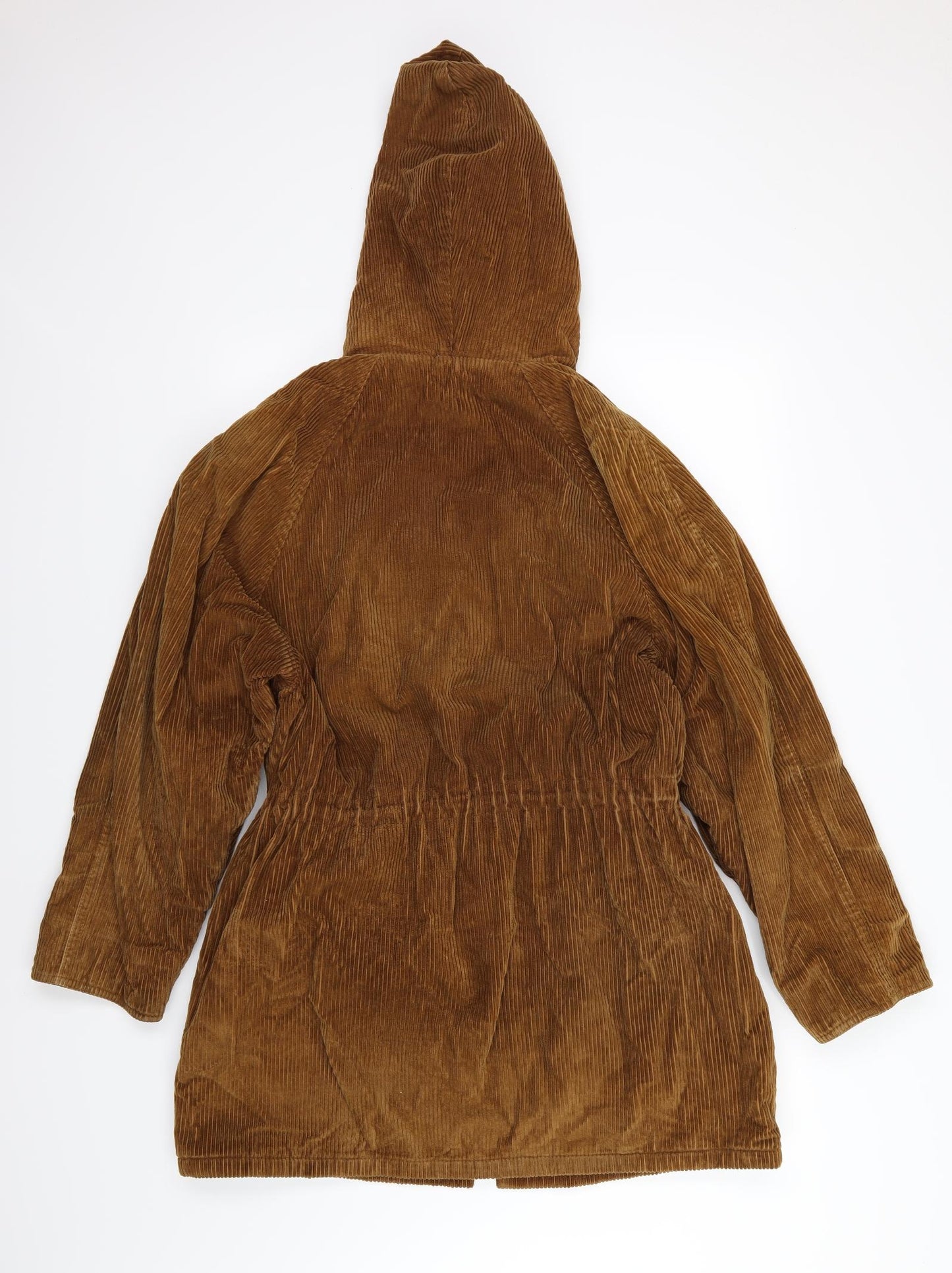 Marks and Spencer Womens Brown  Corduroy Overcoat Coat Size 16