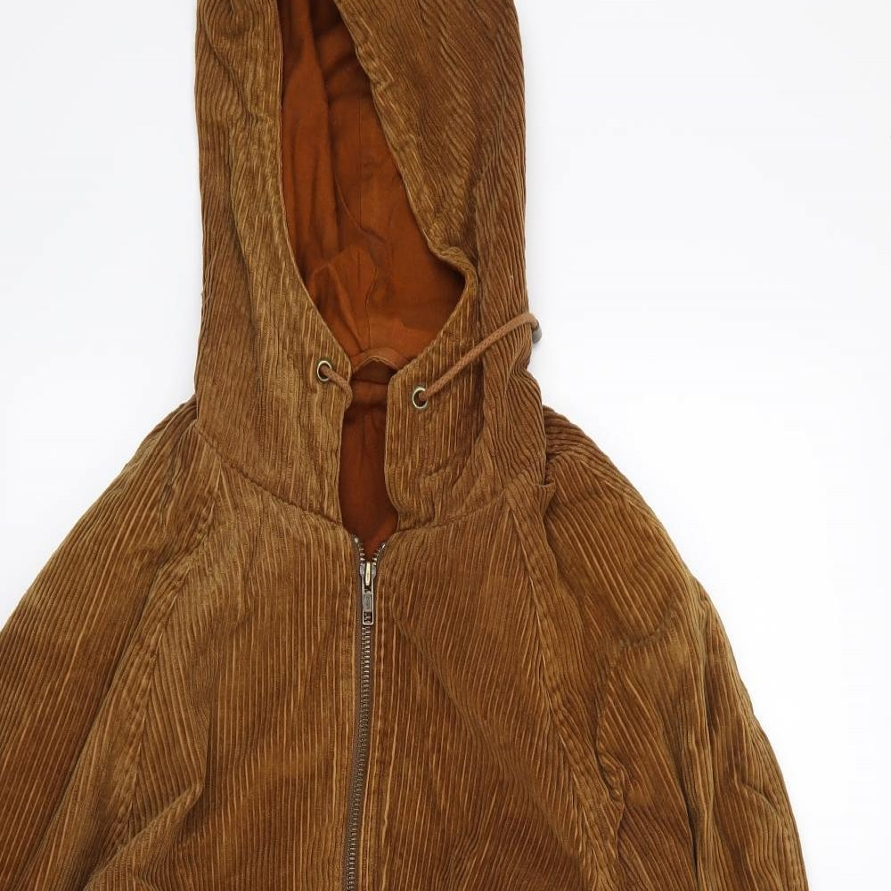 Marks and Spencer Womens Brown  Corduroy Overcoat Coat Size 16