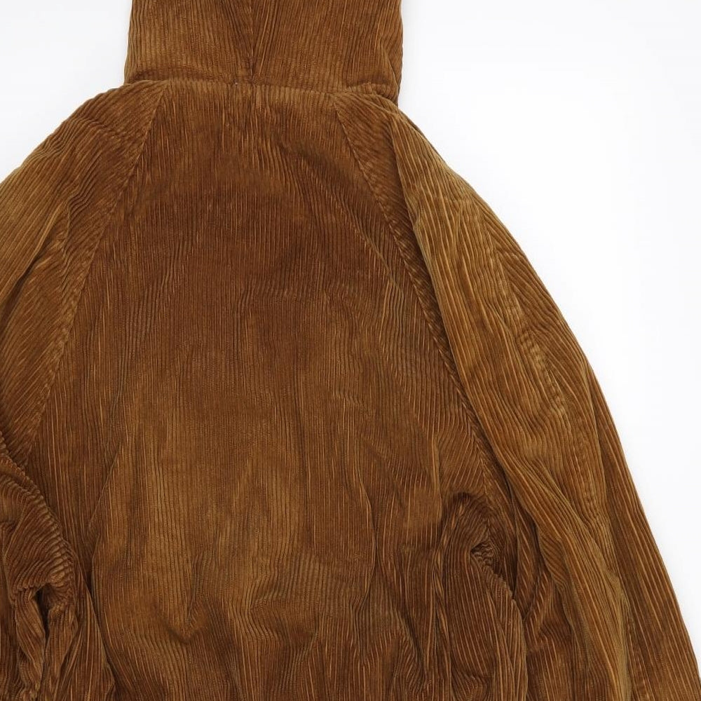 Marks and Spencer Womens Brown  Corduroy Overcoat Coat Size 16