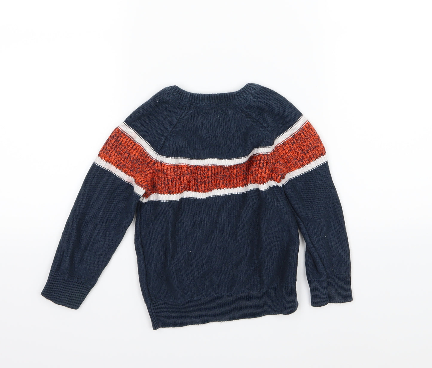 Palomino Boys Blue Striped Knit Pullover Jumper Size 3 Years