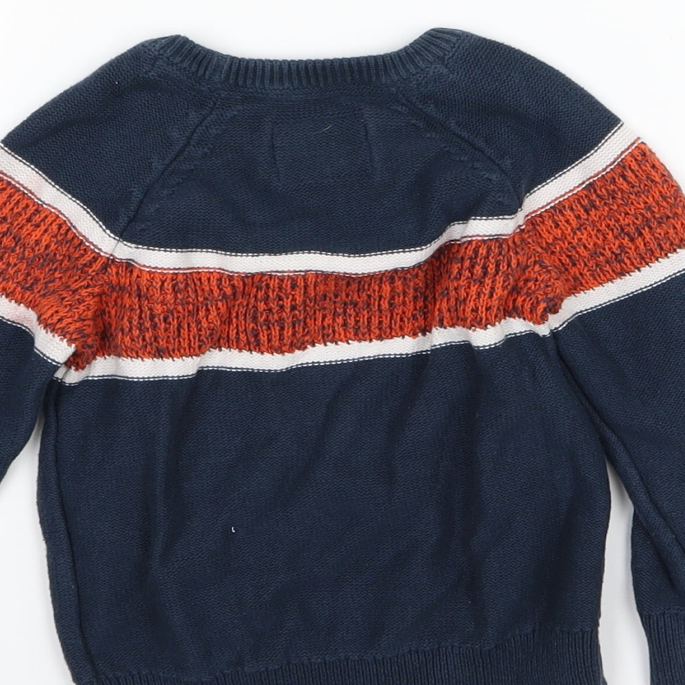 Palomino Boys Blue Striped Knit Pullover Jumper Size 3 Years