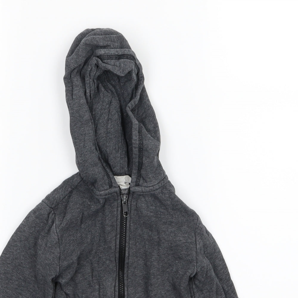 H&M Boys Grey  Jersey Full Zip Hoodie Size 2-3 Years