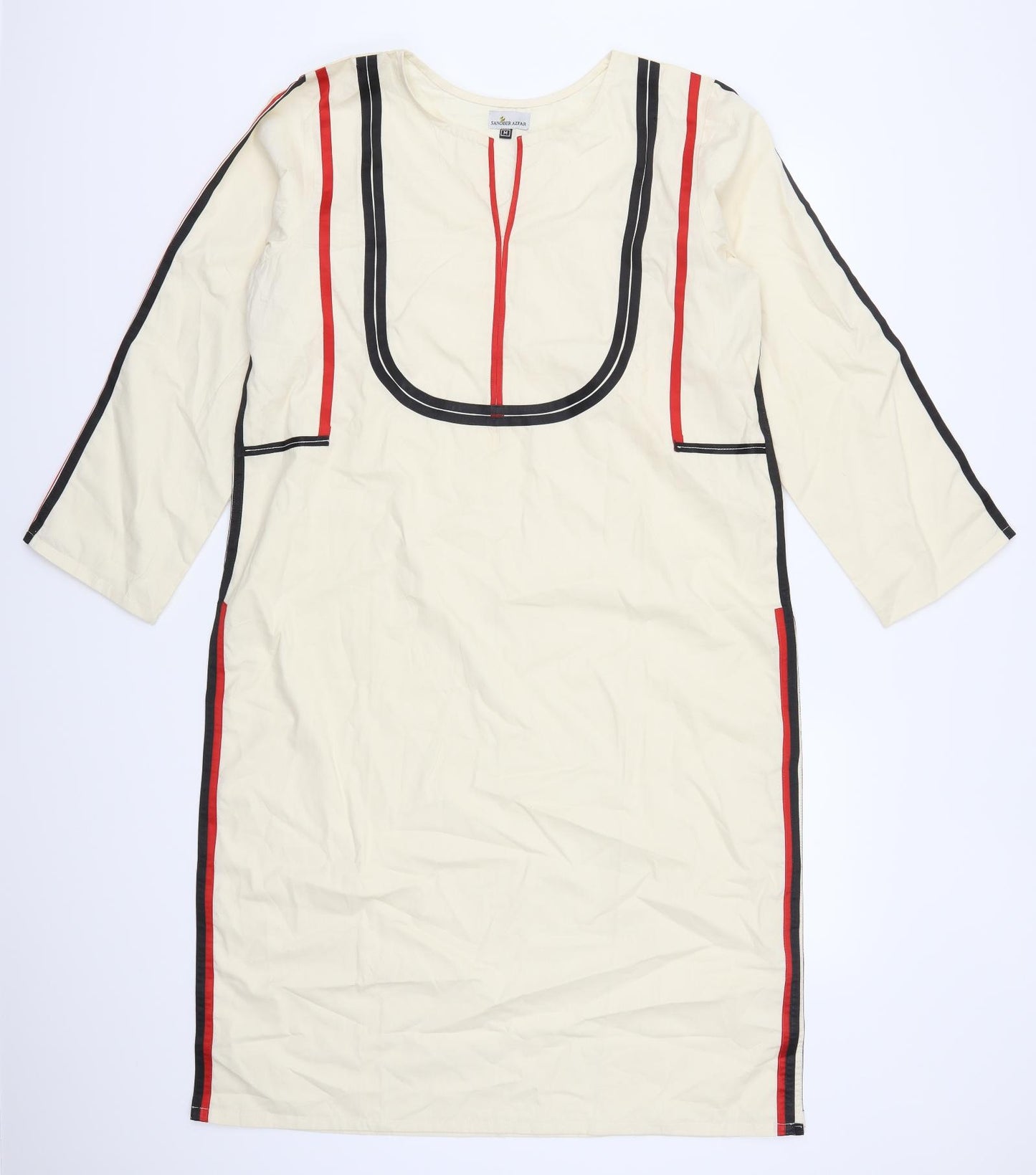 Sanobar Afzar Womens Beige   T-Shirt Dress  Size M  - Abstract