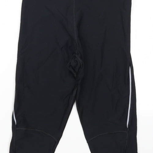 DECATHLON Womens Black   Cropped Leggings Size 24 in L14 in