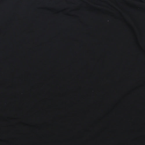 Fashion Womens Black Animal Print  Basic T-Shirt Size L  - Black Cat