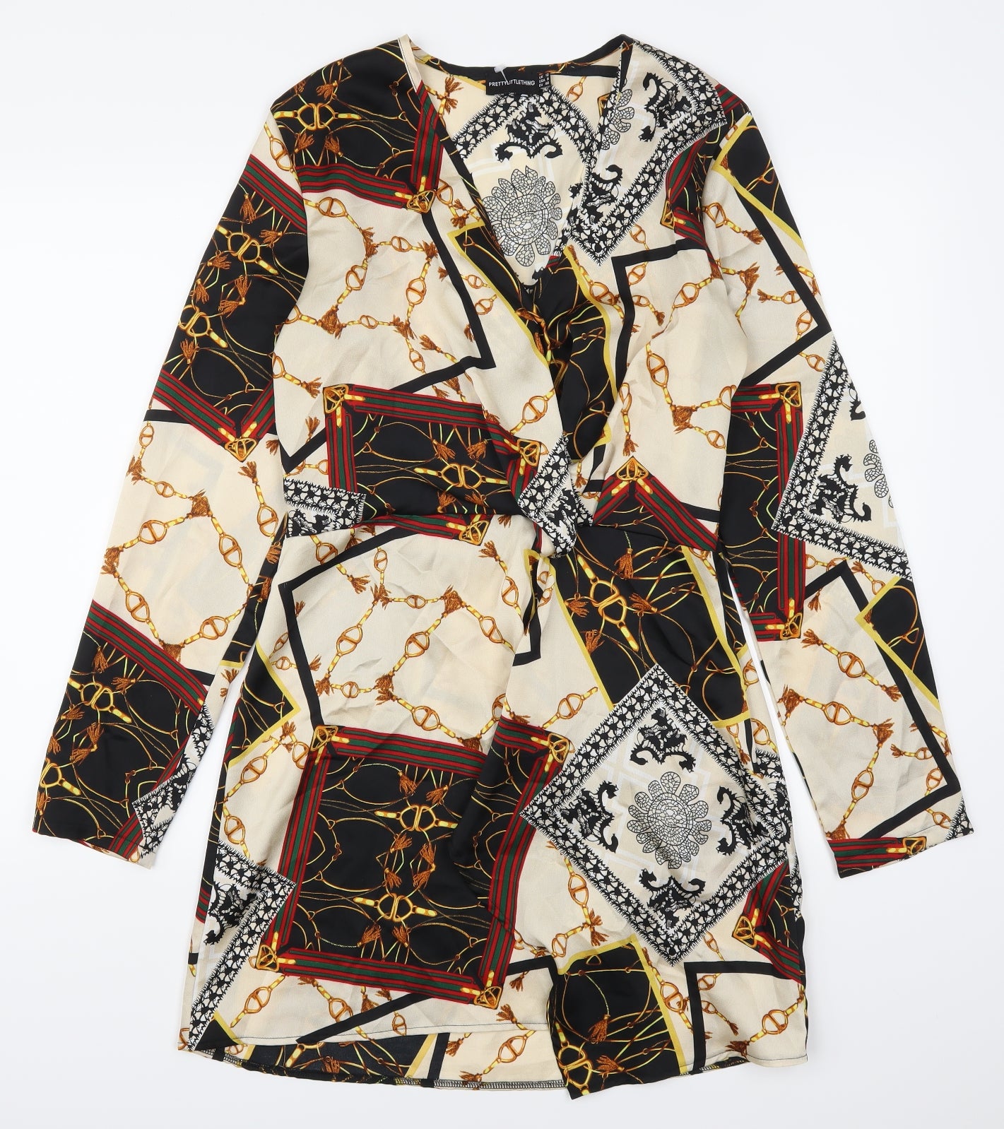 Pretty Little Thing  Womens Multicoloured Geometric  A-Line  Size 12
