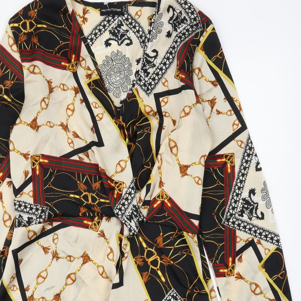 Pretty Little Thing  Womens Multicoloured Geometric  A-Line  Size 12