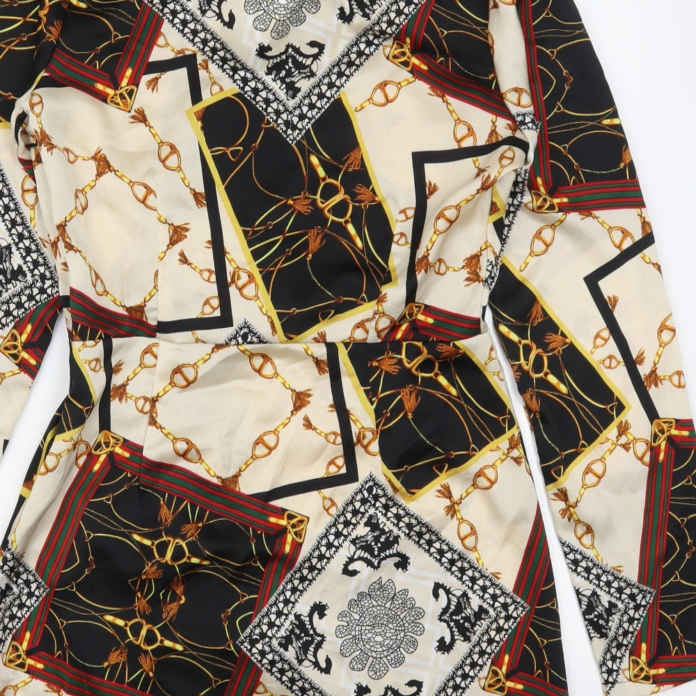 Pretty Little Thing  Womens Multicoloured Geometric  A-Line  Size 12