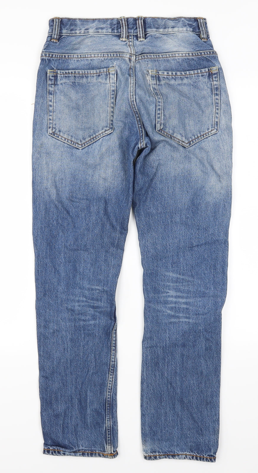 Preworn Boys Blue  Denim Straight Jeans Size 13 Years - Distressed