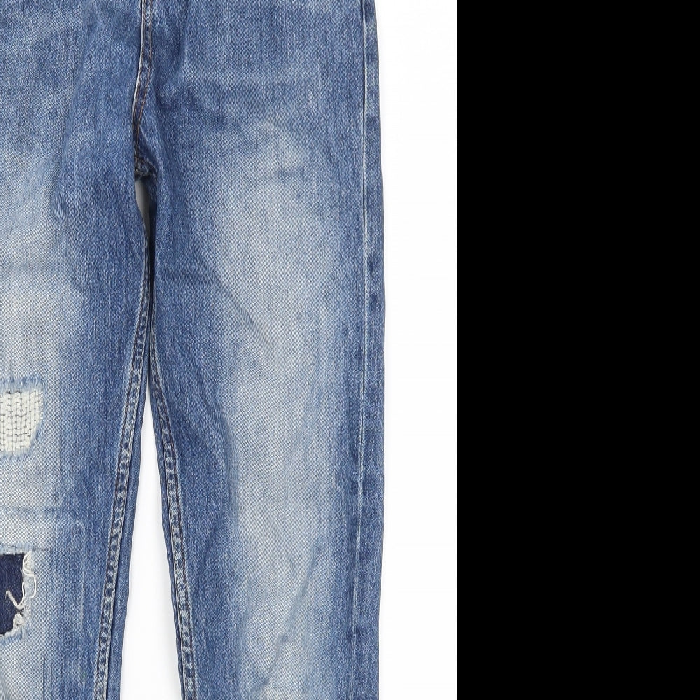 Preworn Boys Blue  Denim Straight Jeans Size 13 Years - Distressed