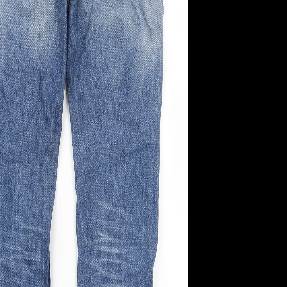 Preworn Boys Blue  Denim Straight Jeans Size 13 Years - Distressed