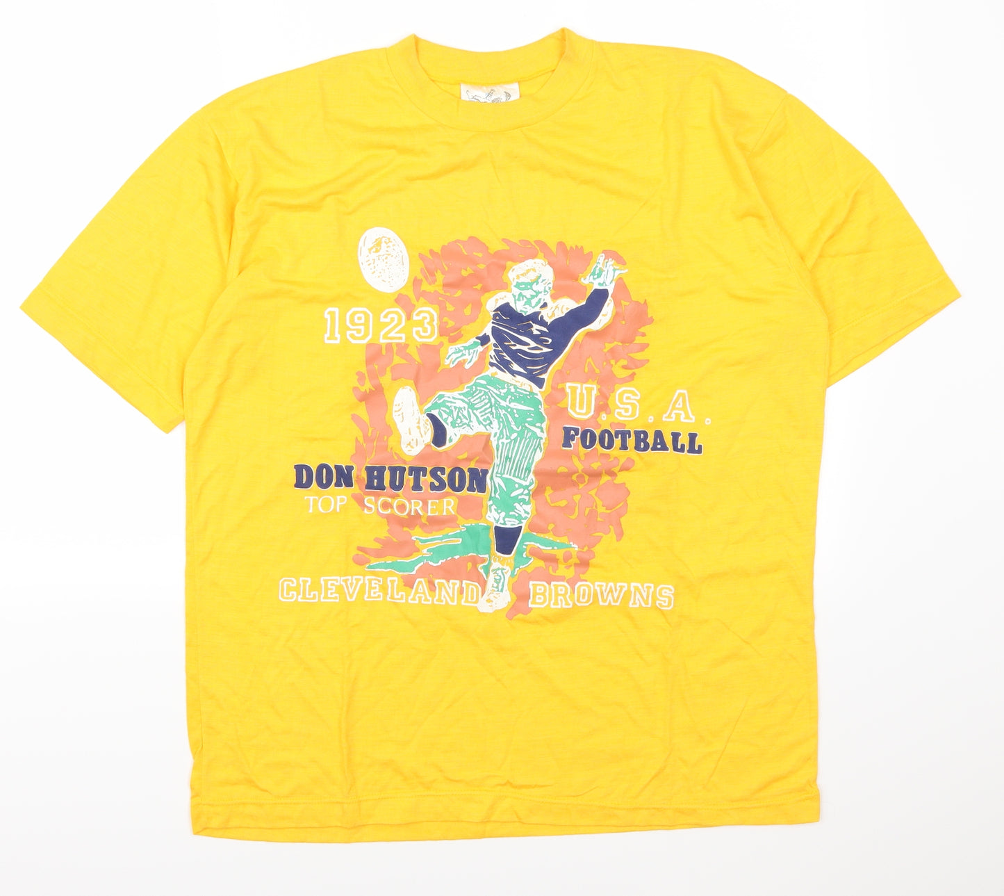 Cromwells Mens Yellow    T-Shirt Size M  - Don Hutson USA Football