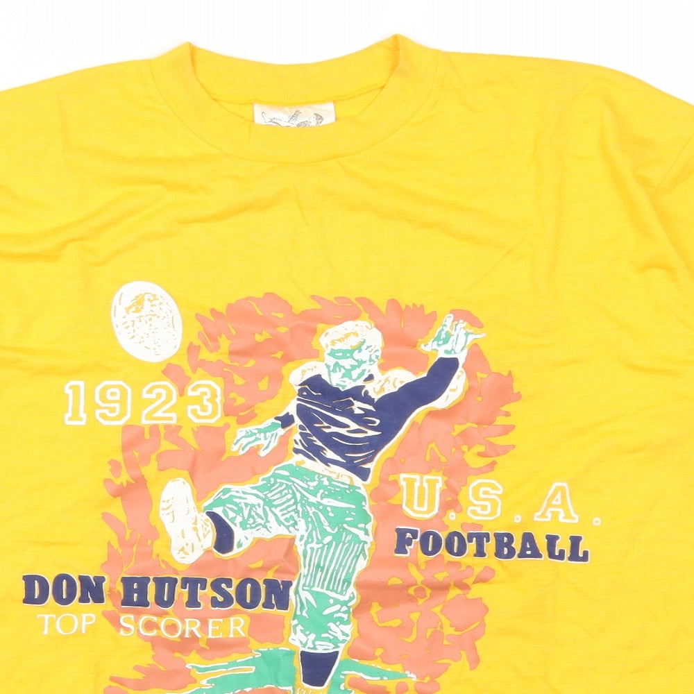 Cromwells Mens Yellow    T-Shirt Size M  - Don Hutson USA Football