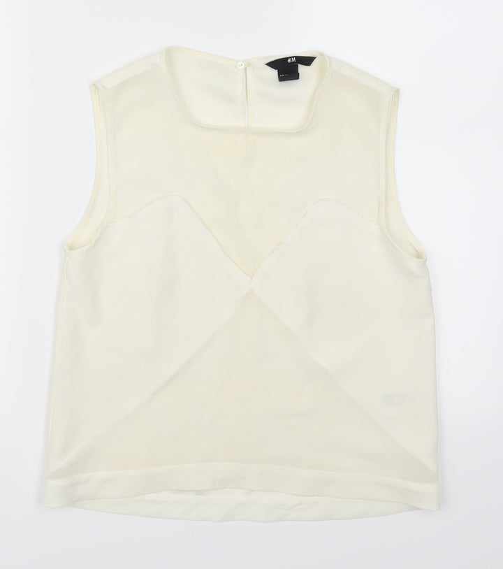 H&M Womens Beige   Basic T-Shirt Size 6