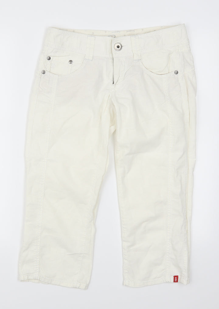 Esprit Womens White   Cropped Trousers Size 32 in L21 in