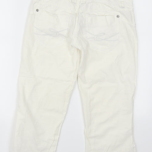 Esprit Womens White   Cropped Trousers Size 32 in L21 in