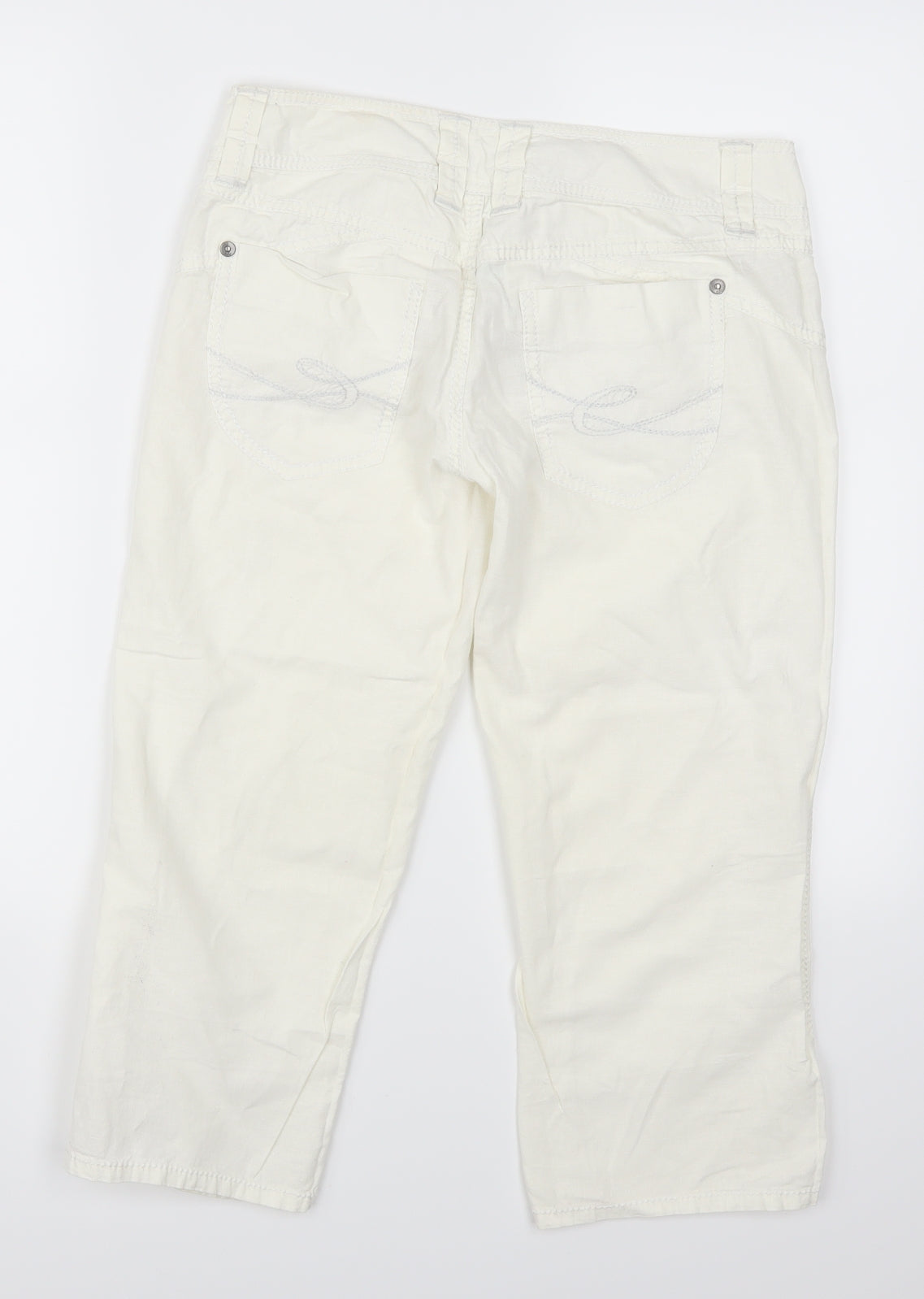 Esprit Womens White   Cropped Trousers Size 32 in L21 in