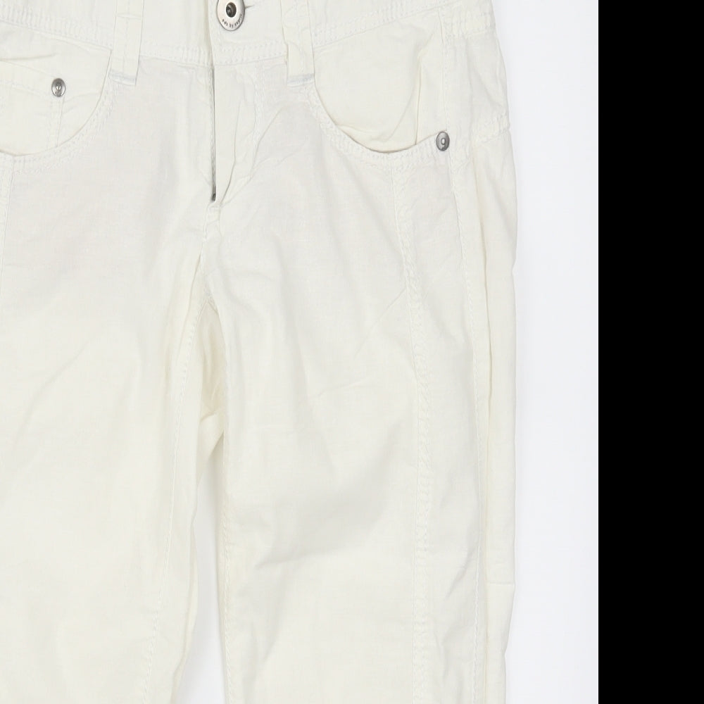 Esprit Womens White   Cropped Trousers Size 32 in L21 in