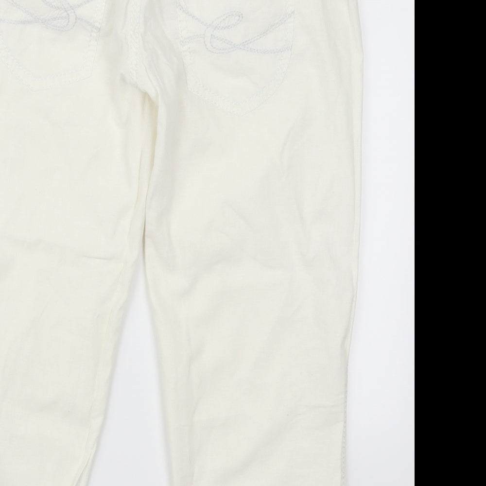 Esprit Womens White   Cropped Trousers Size 32 in L21 in