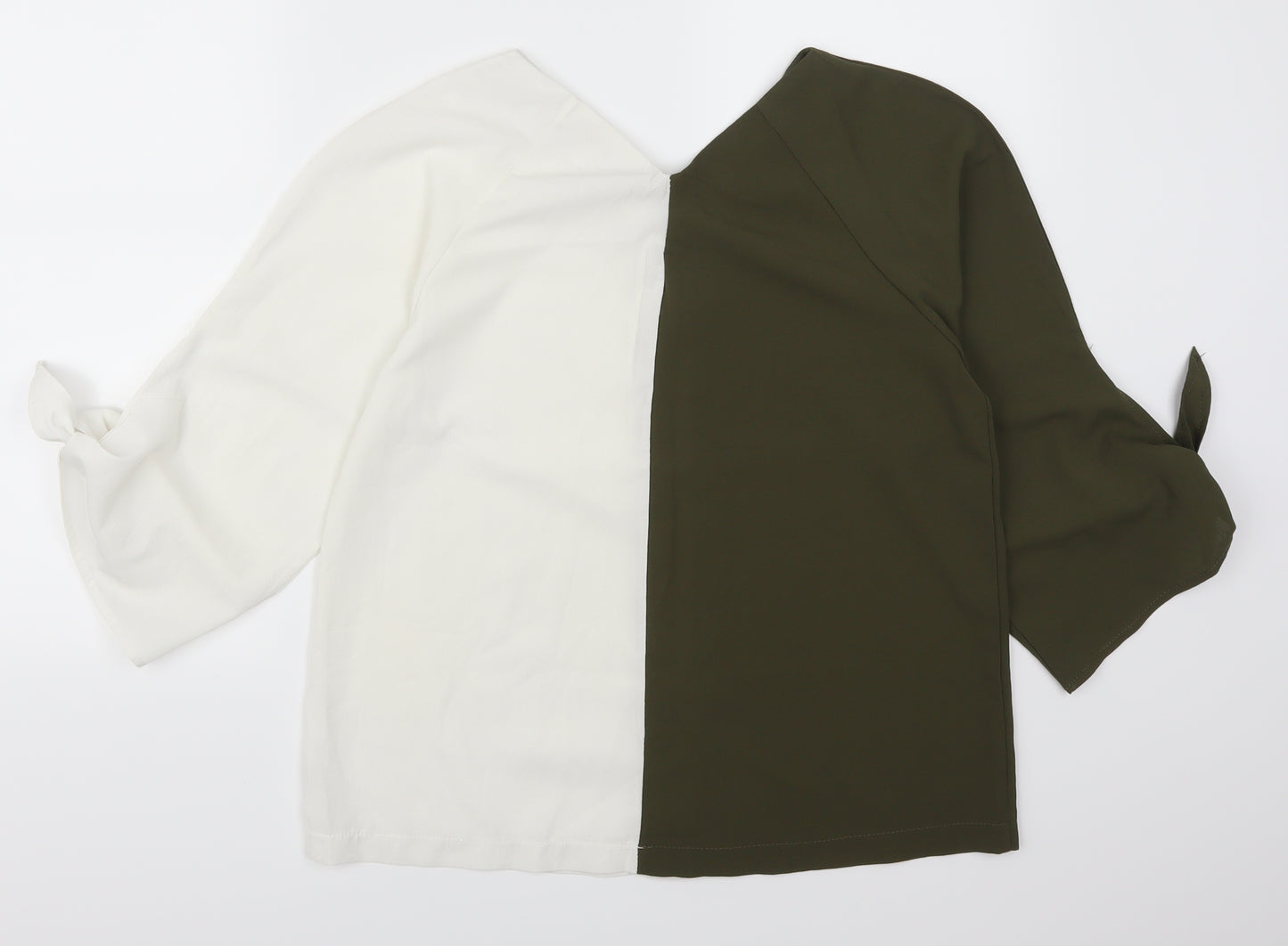 Preworn Womens Green Colourblock  Basic Button-Up Size M