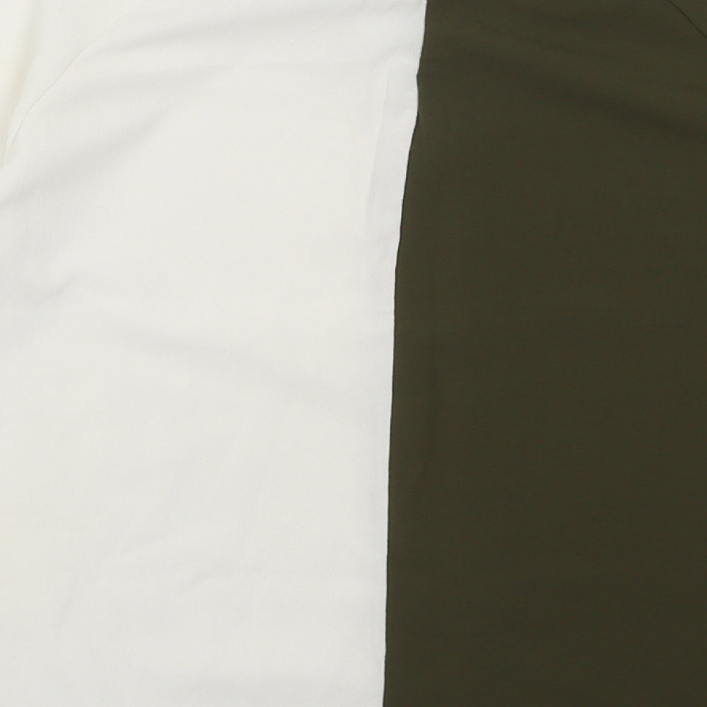 Preworn Womens Green Colourblock  Basic Button-Up Size M