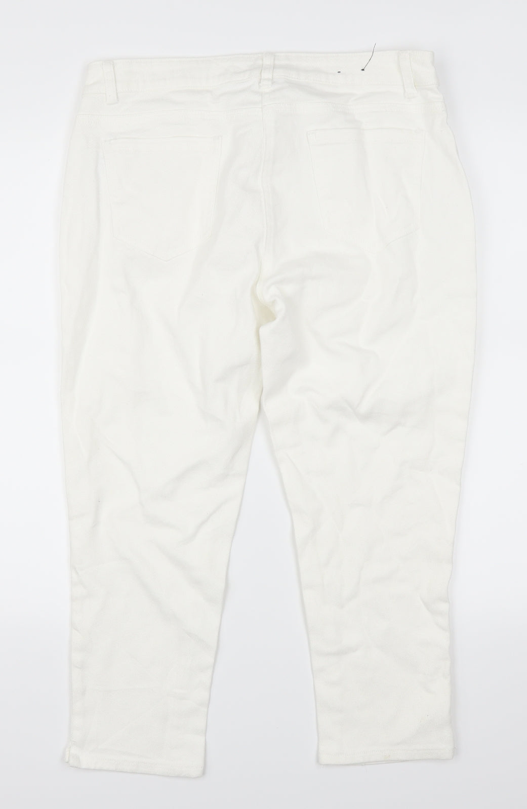 Principles Womens White  Denim Cropped Jeans Size 14 L22.5 in