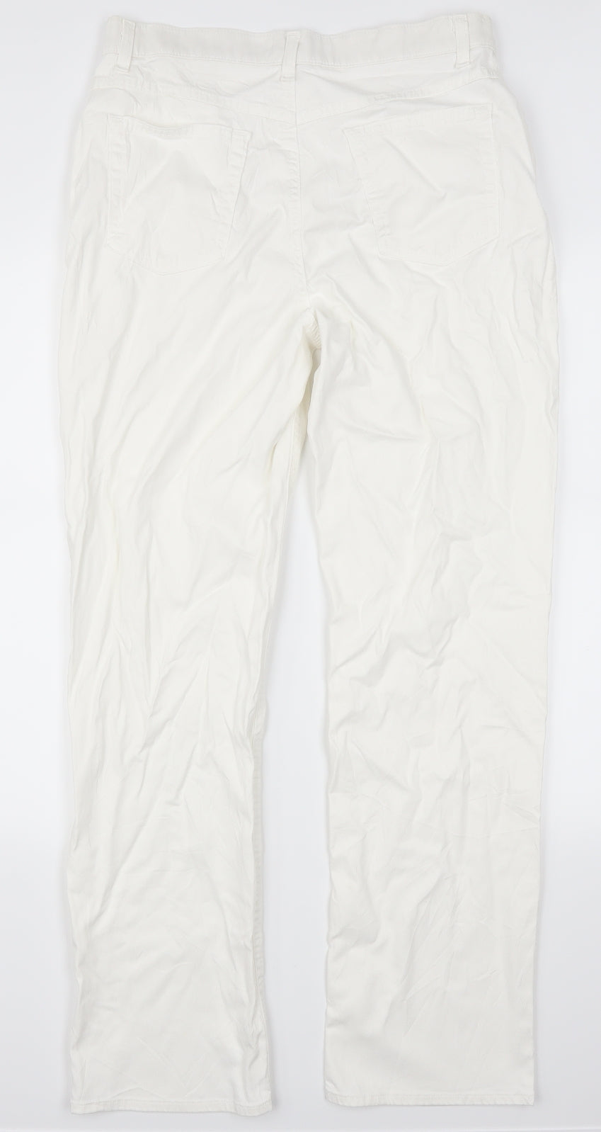 Marks and Spencer Womens White  Denim Straight Jeans Size 10 L31 in
