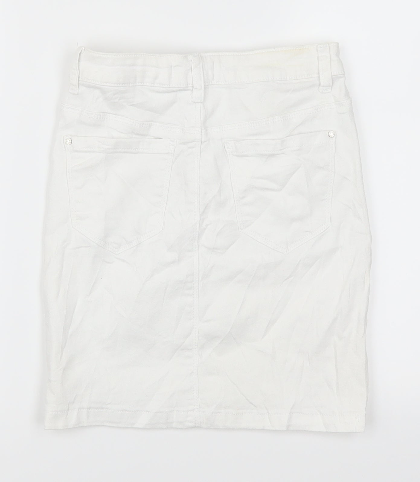 Missguided Womens White  Denim Straight & Pencil Skirt Size 6