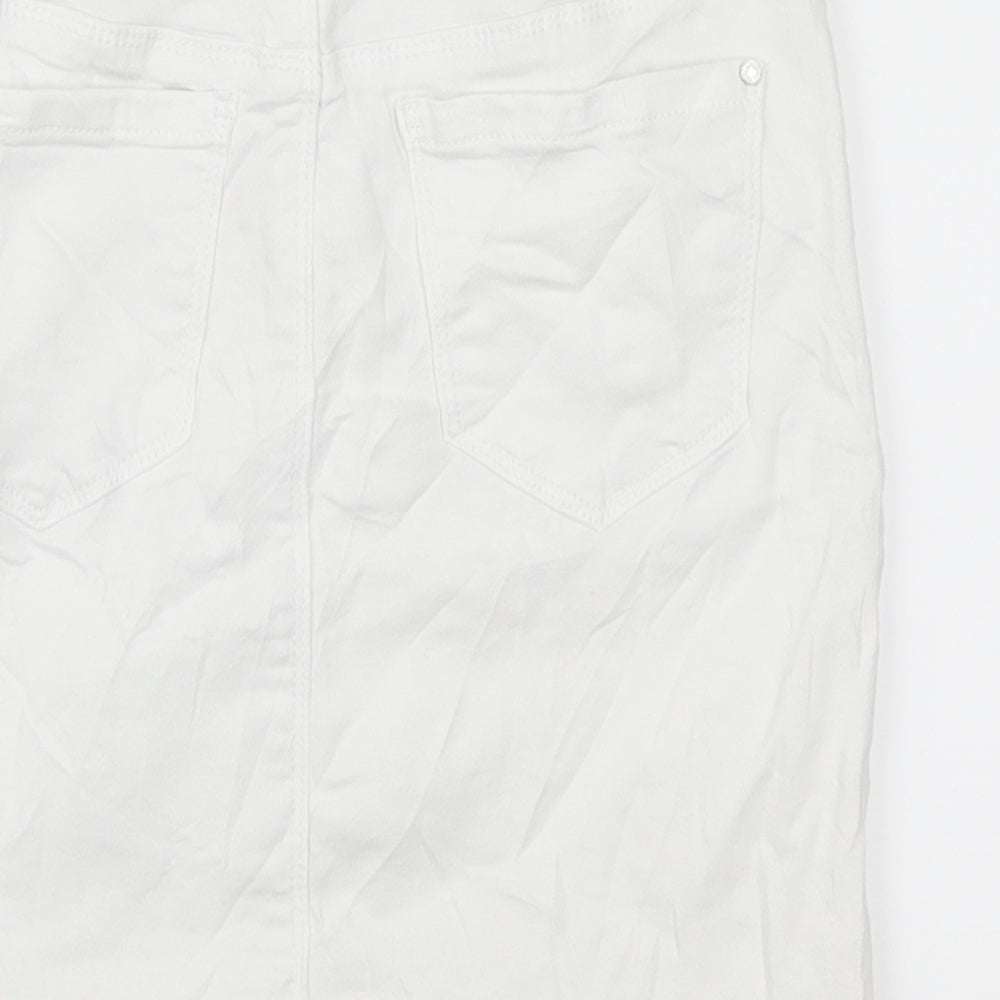 Missguided Womens White  Denim Straight & Pencil Skirt Size 6
