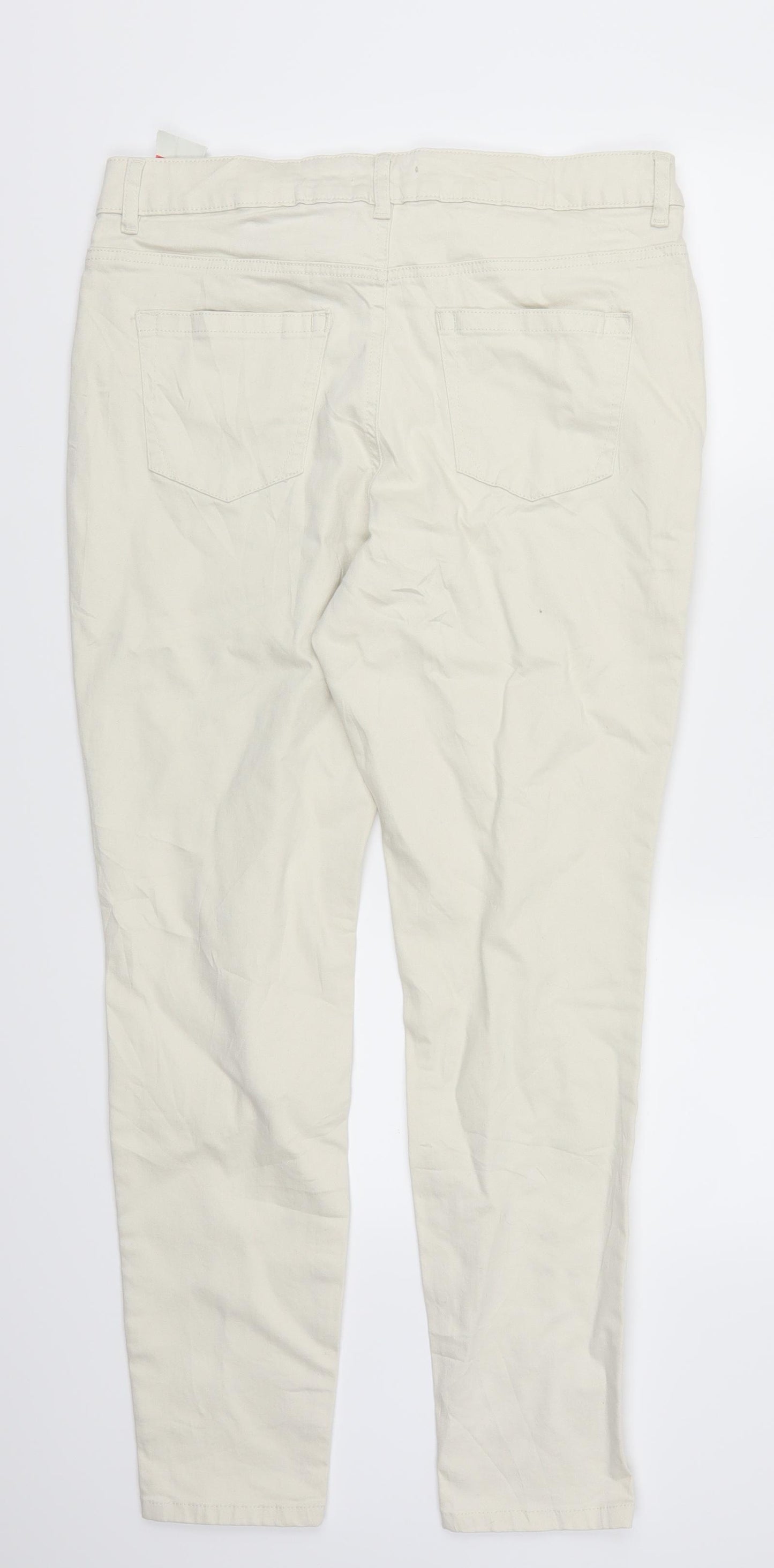 TU Womens Beige  Denim Skinny Jeans Size 14 L28 in