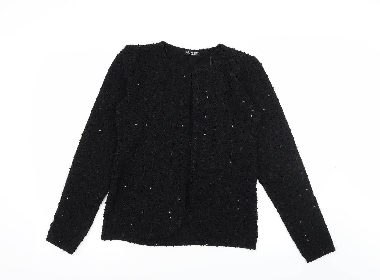 Select Womens Black  Knit Cardigan Jumper Size 10