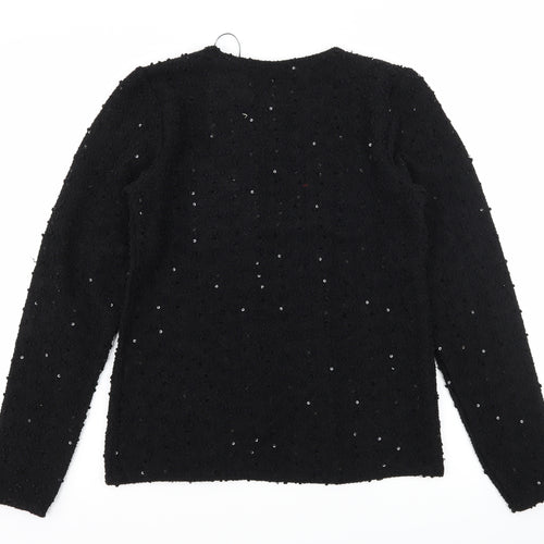 Select Womens Black  Knit Cardigan Jumper Size 10