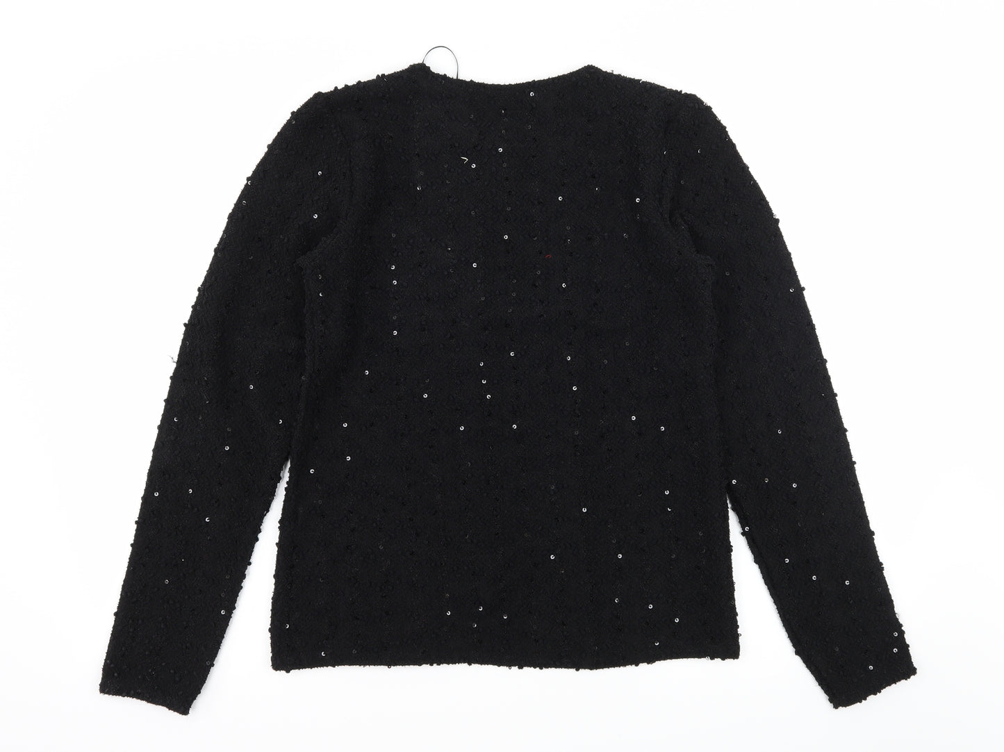 Select Womens Black  Knit Cardigan Jumper Size 10