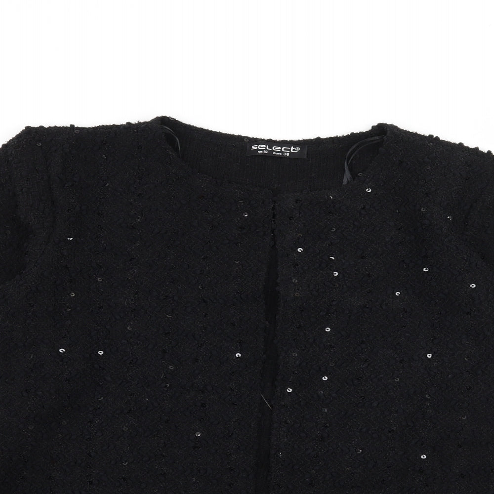 Select Womens Black  Knit Cardigan Jumper Size 10