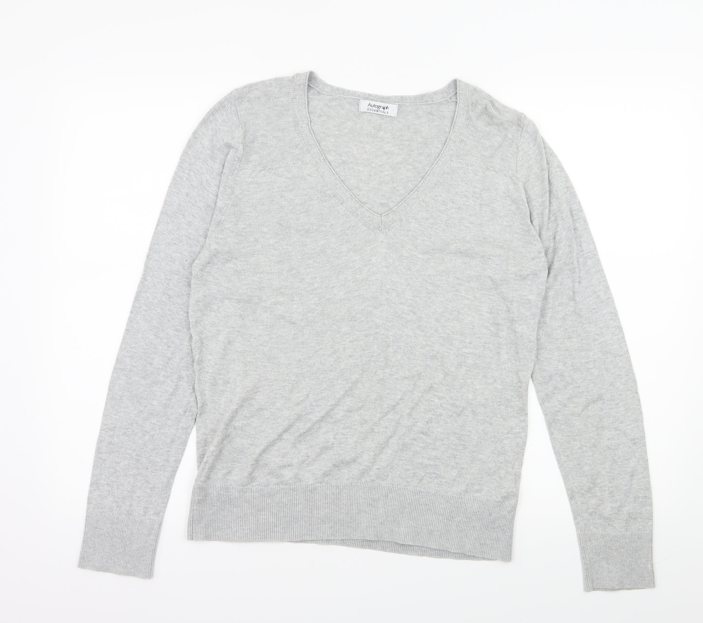 Marks and Spencer Womens Grey  Knit Pullover Jumper Size 16
