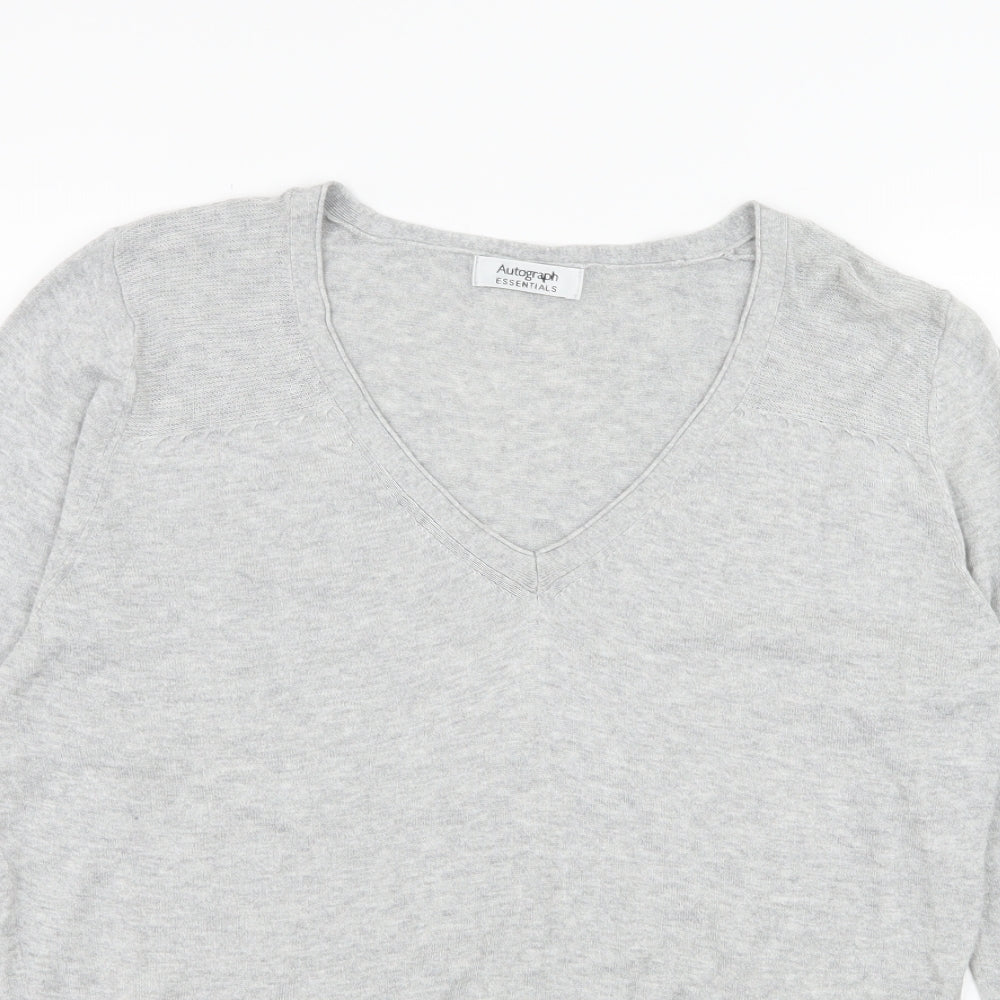Marks and Spencer Womens Grey  Knit Pullover Jumper Size 16