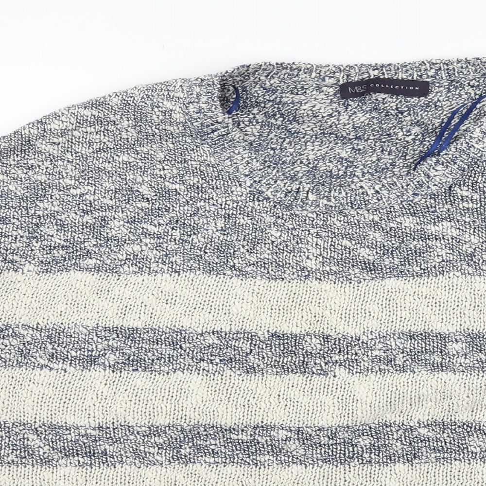 Marks and Spencer Womens Blue Striped Knit Pullover Jumper Size 18