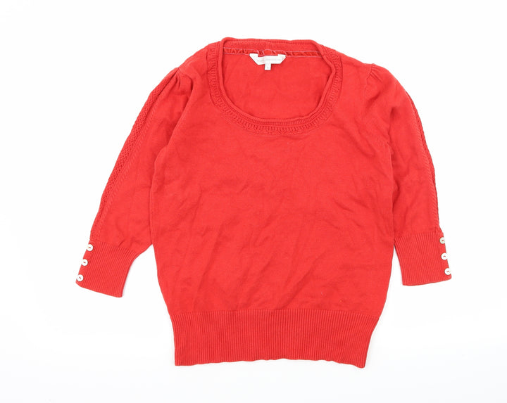 RJR.John Rocha Womens Red Jersey Basic T-Shirt Size 12