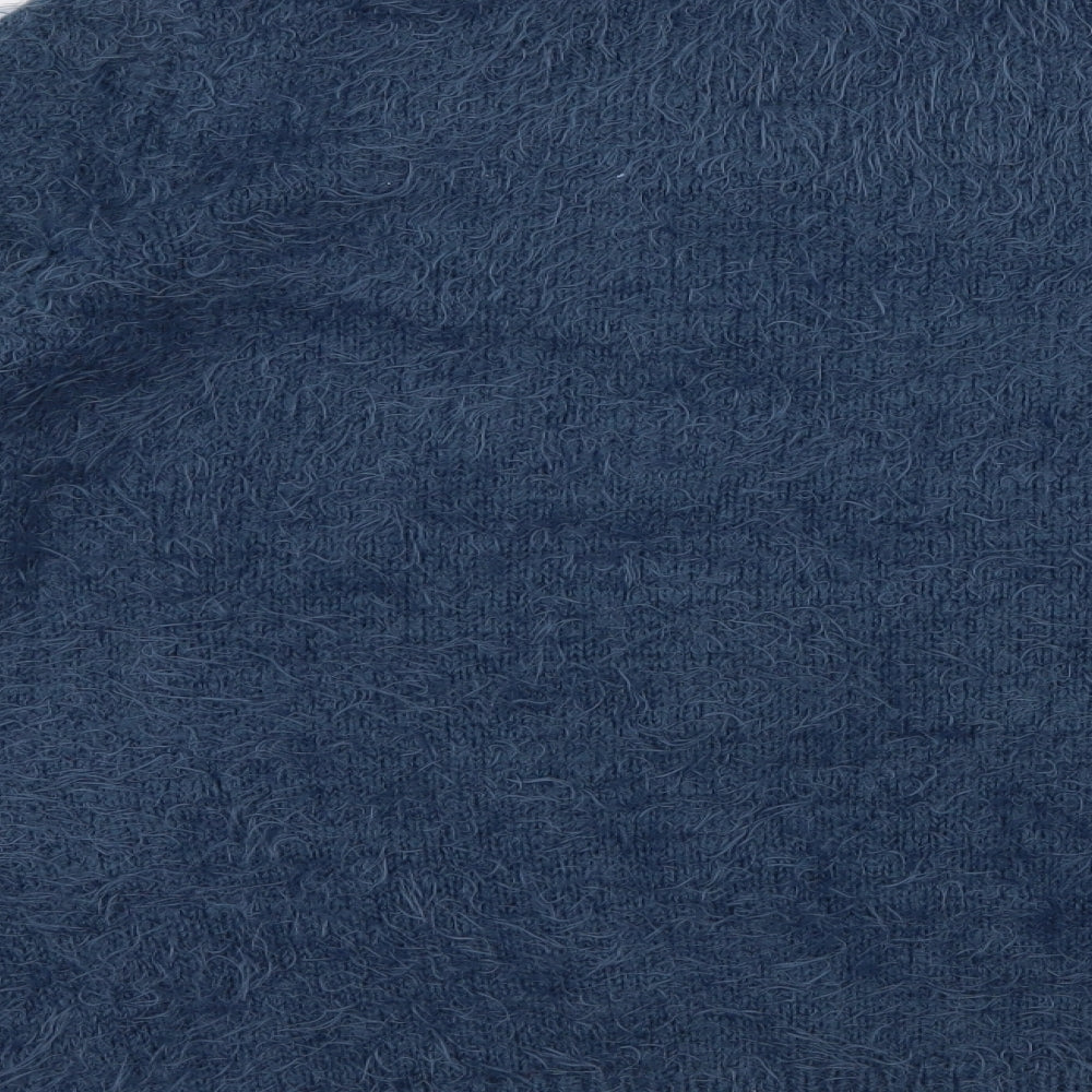 Marks and Spencer Womens Blue Geometric Knit Pullover Jumper Size 14  - Snowflake