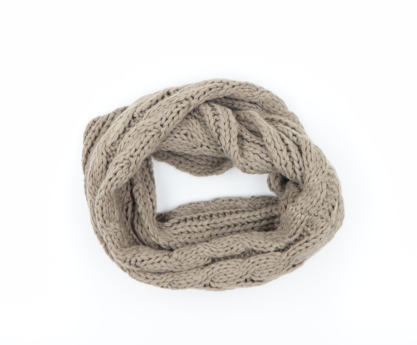 Preworn Womens Brown  Knit  Scarf   - Cable knit
