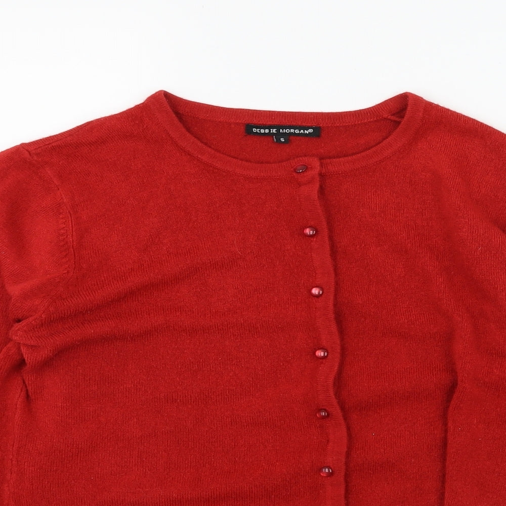 Debbie Morgan Womens Red   Cardigan Jumper Size S