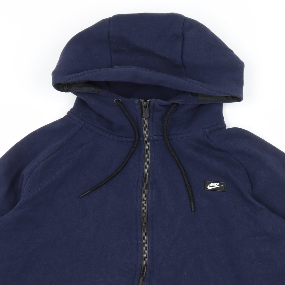 Nike Mens Blue  Jersey Full Zip Hoodie Size L