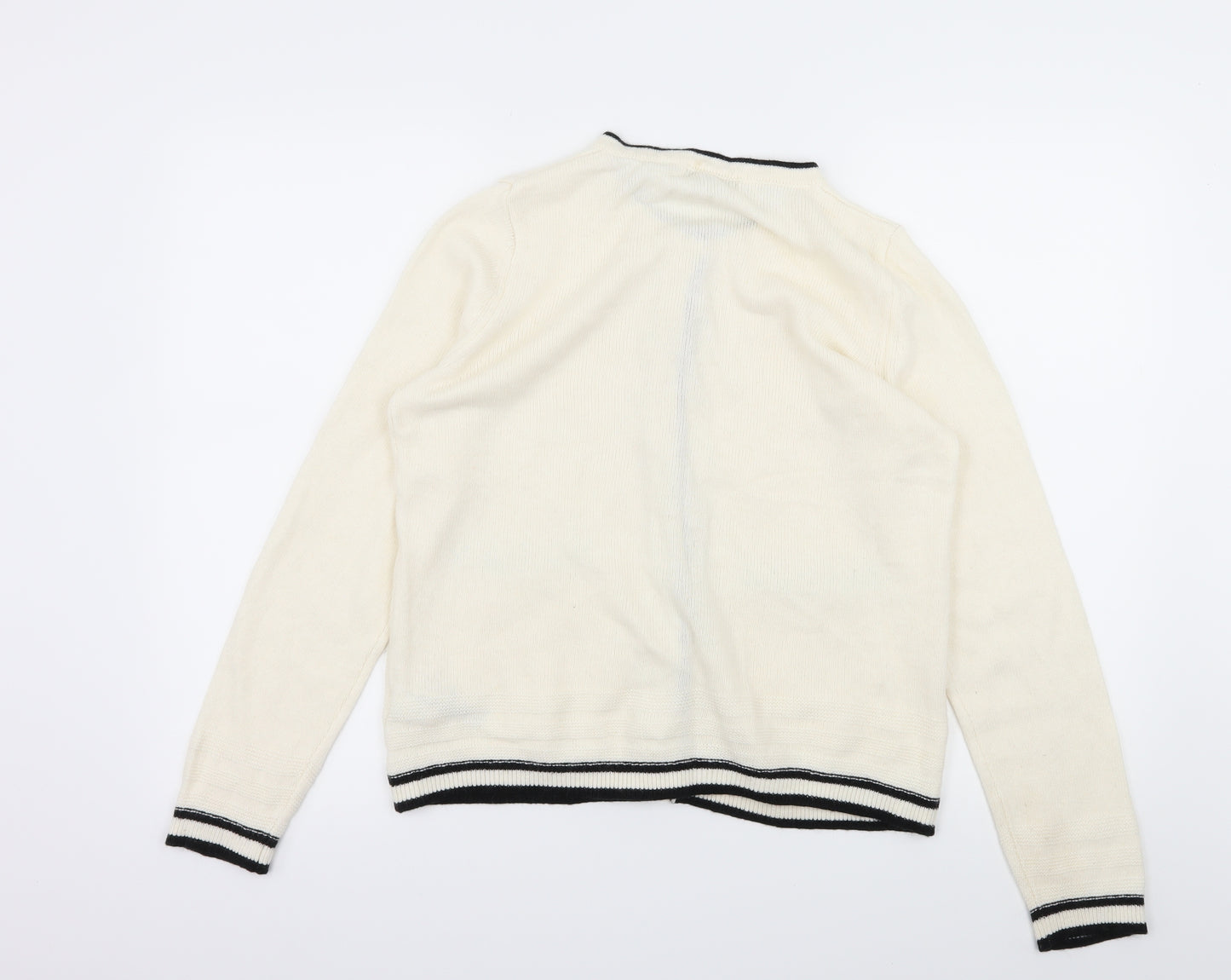 Marks and Spencer Womens White  Knit Cardigan Jumper Size 12