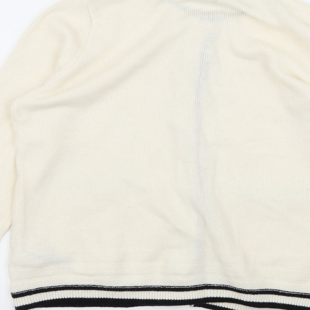 Marks and Spencer Womens White  Knit Cardigan Jumper Size 12
