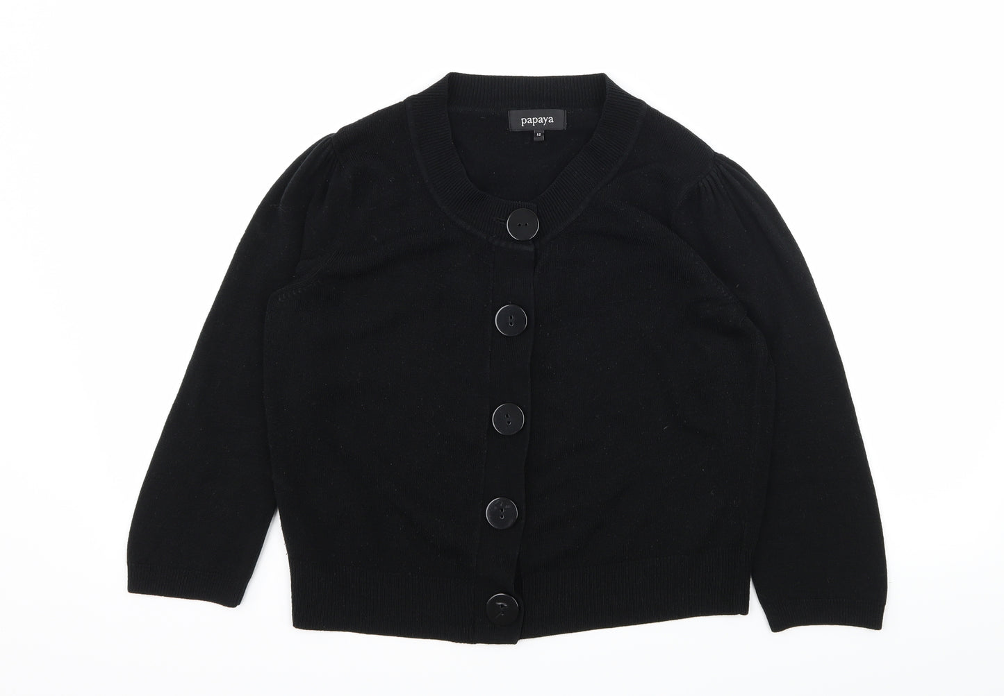Papaya Womens Black  Knit Cardigan Jumper Size 12