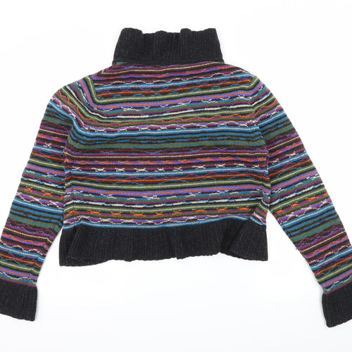 Per Una Womens Multicoloured Striped Knit Cardigan Jumper Size M
