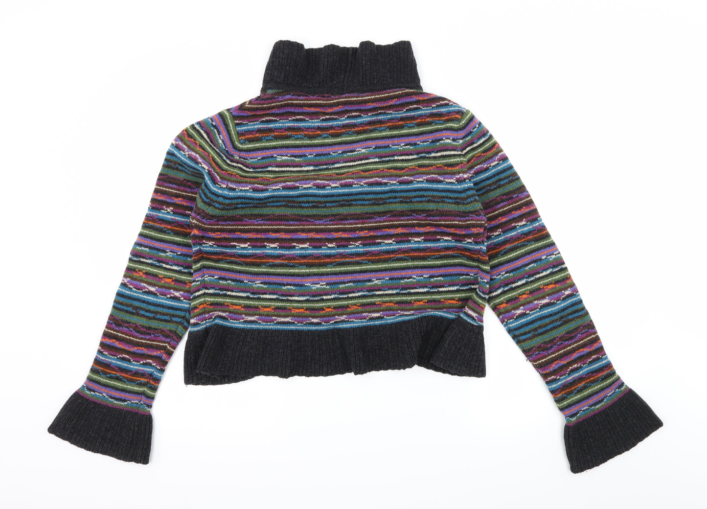 Per Una Womens Multicoloured Striped Knit Cardigan Jumper Size M