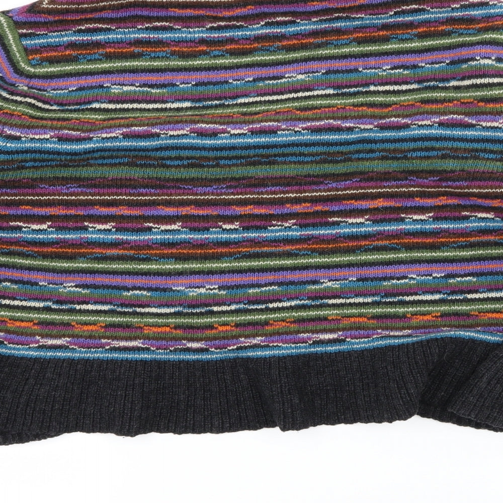 Per Una Womens Multicoloured Striped Knit Cardigan Jumper Size M